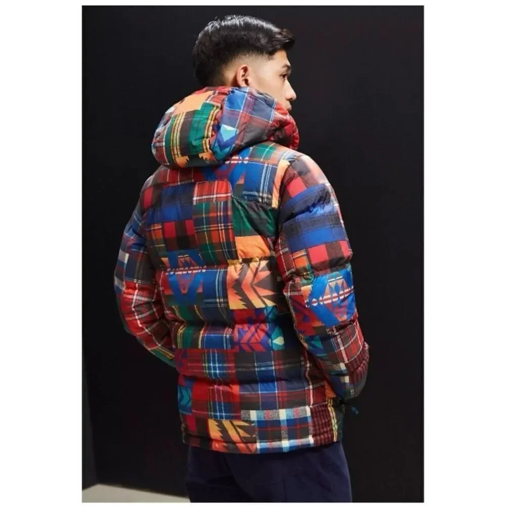Polo Ralph Lauren Men’s Unisex Ripstop Patchwork Aztec Goose Down Zip Jacket